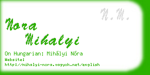 nora mihalyi business card